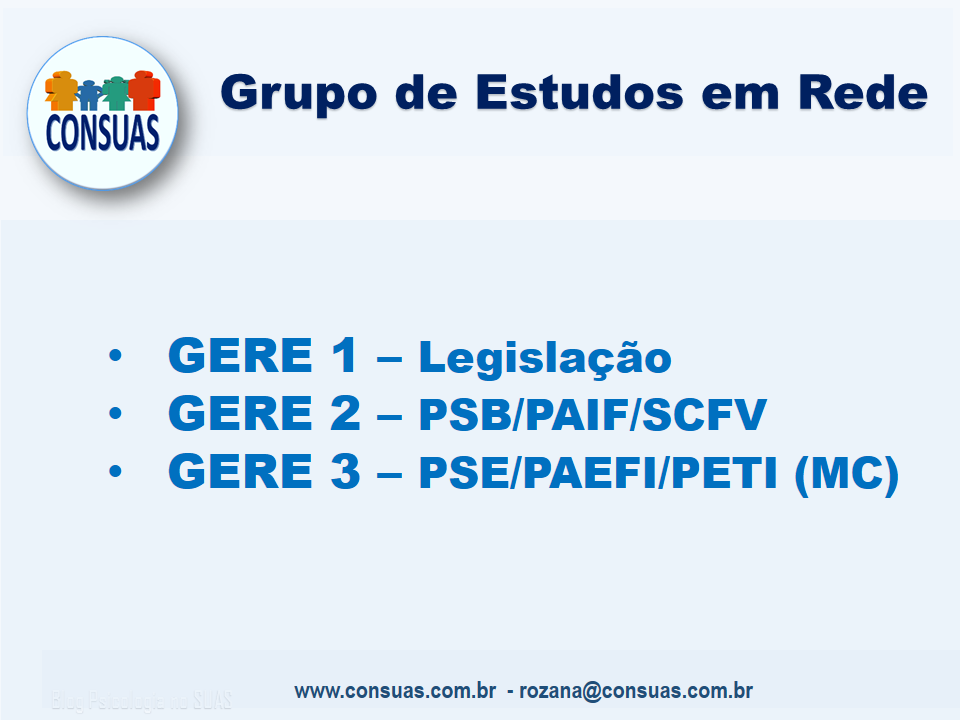 Grupo de Estudos em Rede sobre o SUAS – GERE